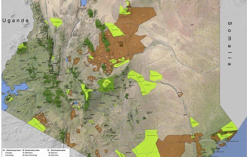 KWCA's Kenya National Wildlife Conservancies Map 2016